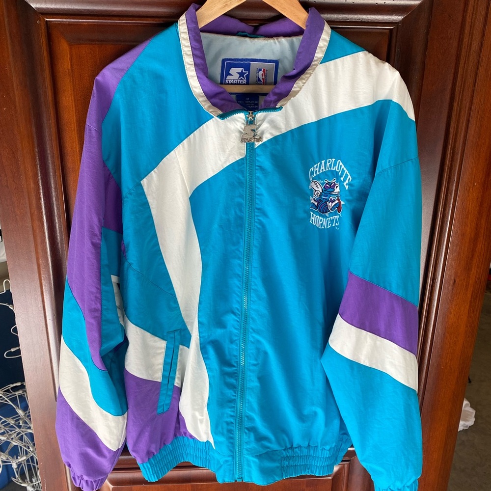 Vintage 90’s Starter NBA Charlotte Hornets Windbreaker J.Cole Melo Ball